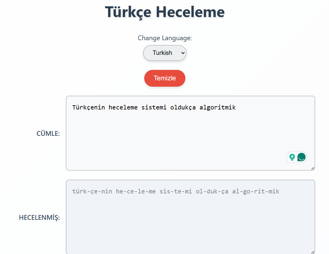 Syllabify Turkish